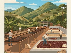 La Huella — coffee farm illustration 2