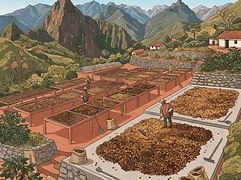 Layampata — coffee farm illustration 2