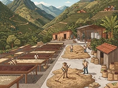 San Miguel — coffee farm illustration 2