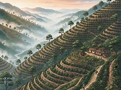 El Calamar β coffee farm illustration 1