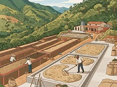El Tambo — coffee farm illustration 2