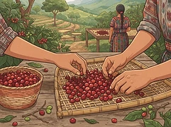 Luis Pedro Zelaya — coffee farmer illustration 2
