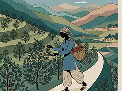 Wanja Coffee — coffee farmer illustration 1