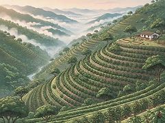 Nuevo Horizonte — coffee farm illustration 1
