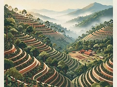 Las Lajas — coffee farm illustration 1