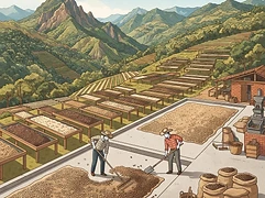 La Esperanza — coffee farm illustration 2