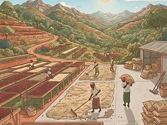 Kiangoi Coffee Factory — coffee farm illustration 2
