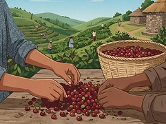 Esayas Beriso — coffee farmer illustration 2