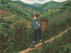 Amparo Maya — coffee farmer illustration 1