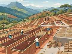 Harmufo β coffee farm illustration 2
