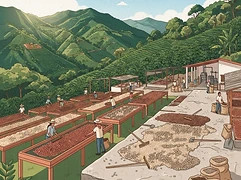 El Estoraque — coffee farm illustration 2