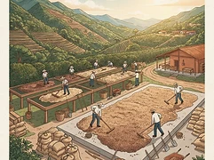 San Antonio — coffee farm illustration 2