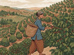 Neguesse Debela — coffee farmer illustration 1