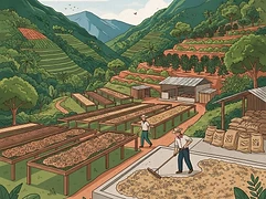 Aldea de Hoja Blanca — coffee farm illustration 2