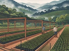 a small cluster of farmers — coffee farmer illustration 3