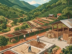 La Fany — coffee farm illustration 2