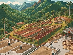 La Bandera — coffee farm illustration 2