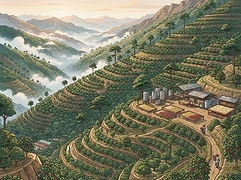 La Mina — coffee farm illustration 1