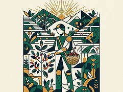 Don Juan Alarcón and family — coffee farmer illustration 1