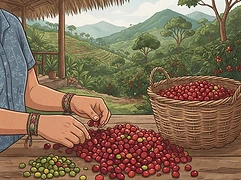 Lamastus Family — coffee farmer illustration 2
