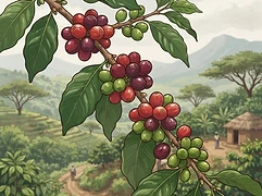 Suke Quto β coffee farm illustration 3