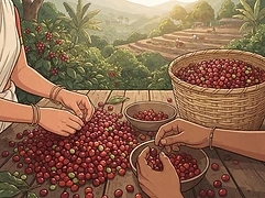 Ashok Patre — coffee farmer illustration 2