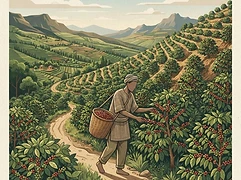 Alo Coffee — coffee farmer illustration 1