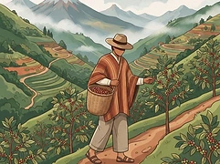The Elder family and Bernard Uhe — coffee farmer illustration 1