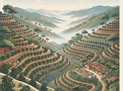 San Miguel — coffee farm illustration 1
