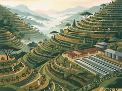 Jabanto farmers group — coffee farm illustration 1