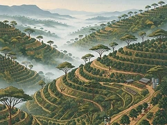 Chelchele washing station — coffee farm illustration 1