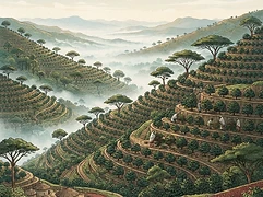 Buku — coffee farm illustration 1