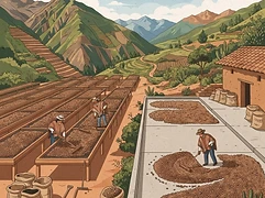 Los Pinos — coffee farm illustration 2