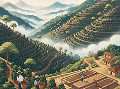 La Merced — coffee farm illustration 1