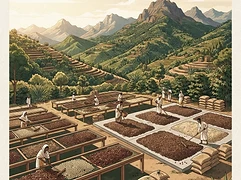 Kubi — coffee farm illustration 2