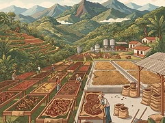 La Palestina — coffee farm illustration 2