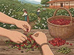 Mártir producer group — coffee farmer illustration 2
