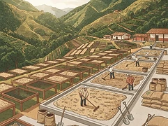 El Placer — coffee farm illustration 2