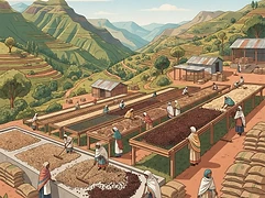 Hambela Alaka washing station — coffee farm illustration 2