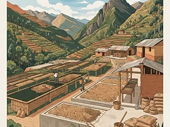 La Conquista — coffee farm illustration 2