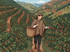 José Prudencio Vargas — coffee farmer illustration 1