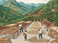 or producer-specific — coffee farm illustration 2