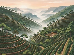 Family-owned farms organized around the INGOBOKA Cooperative — coffee farm illustration 1