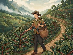 Jamison Savage, Saśa Šestić, and Elvin Siew — coffee farmer illustration 1