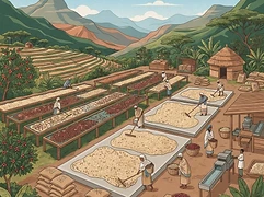 Echemo — coffee farm illustration 2