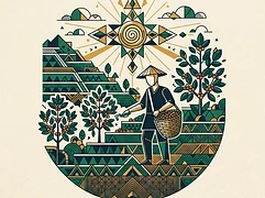 Mountain Harvest — coffee farmer illustration 2