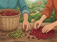 Aidé and Pedro Garro — coffee farmer illustration 2