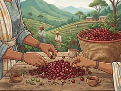 Neguesse Debela — coffee farmer illustration 2