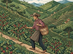 Aidé and Pedro Garro — coffee farmer illustration 1