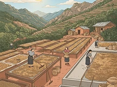 COOPESQUI — coffee farm illustration 2
